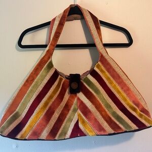 Offhand designs- Zelda knitting bag/ project bag- rainbow stripes